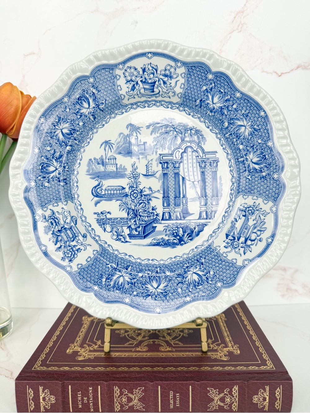 Vintage Spode Blue Room Plate - “Pagoda” - Made in England - Grandmillenial